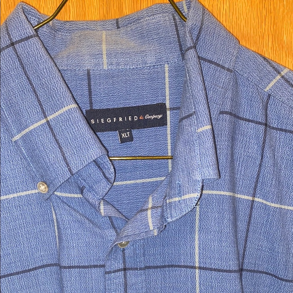 Blue Plaid Men's Casual Shirt